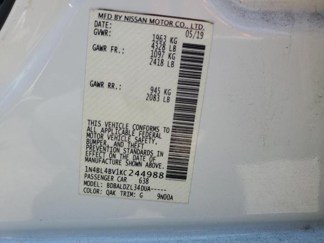 Photo 11 VIN: 1N4BL4BV1KC244988 - NISSAN ALTIMA 