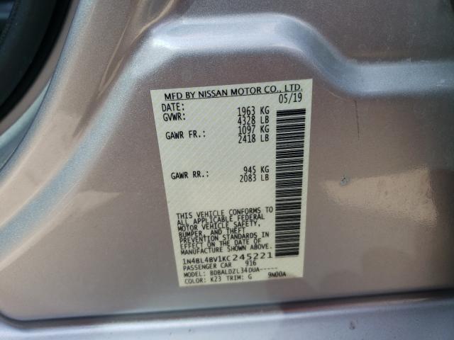 Photo 9 VIN: 1N4BL4BV1KC245221 - NISSAN ALTIMA S 