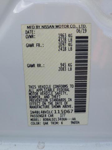 Photo 9 VIN: 1N4BL4BV1LC115067 - NISSAN ALTIMA S 