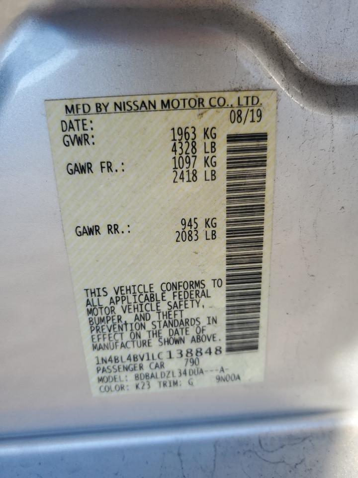 Photo 11 VIN: 1N4BL4BV1LC138848 - NISSAN ALTIMA 