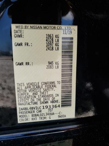 Photo 11 VIN: 1N4BL4BV1LC193364 - NISSAN ALTIMA S 