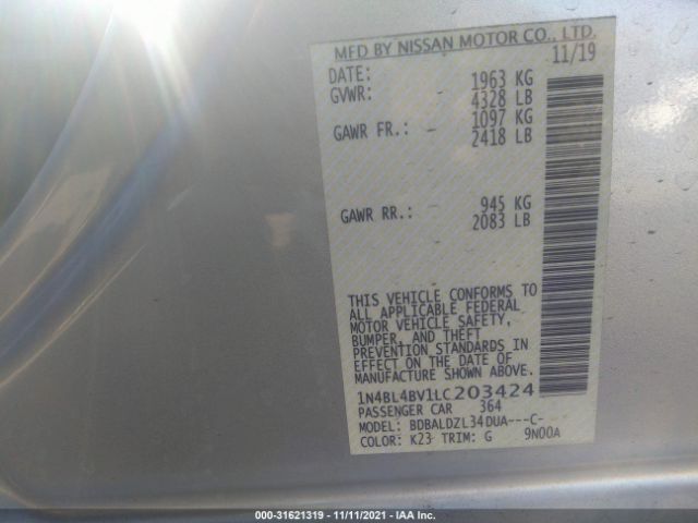 Photo 8 VIN: 1N4BL4BV1LC203424 - NISSAN ALTIMA 