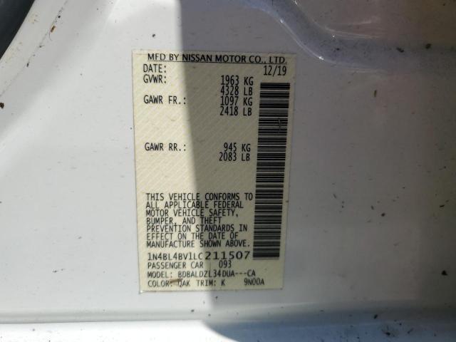 Photo 12 VIN: 1N4BL4BV1LC211507 - NISSAN ALTIMA S 