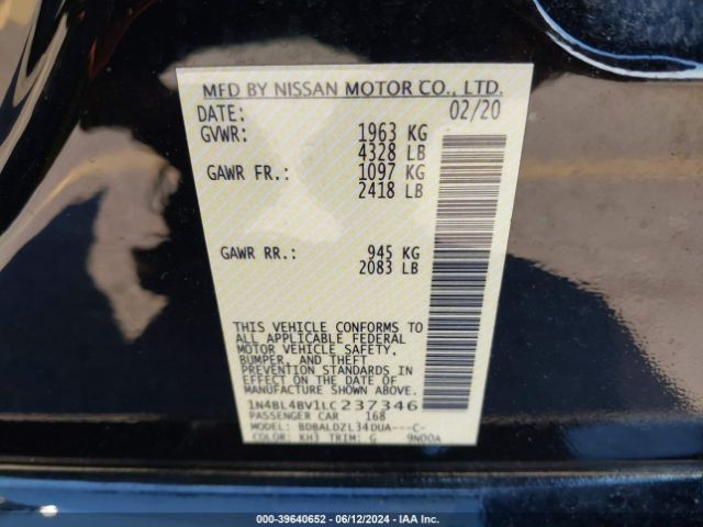 Photo 8 VIN: 1N4BL4BV1LC237346 - NISSAN ALTIMA 