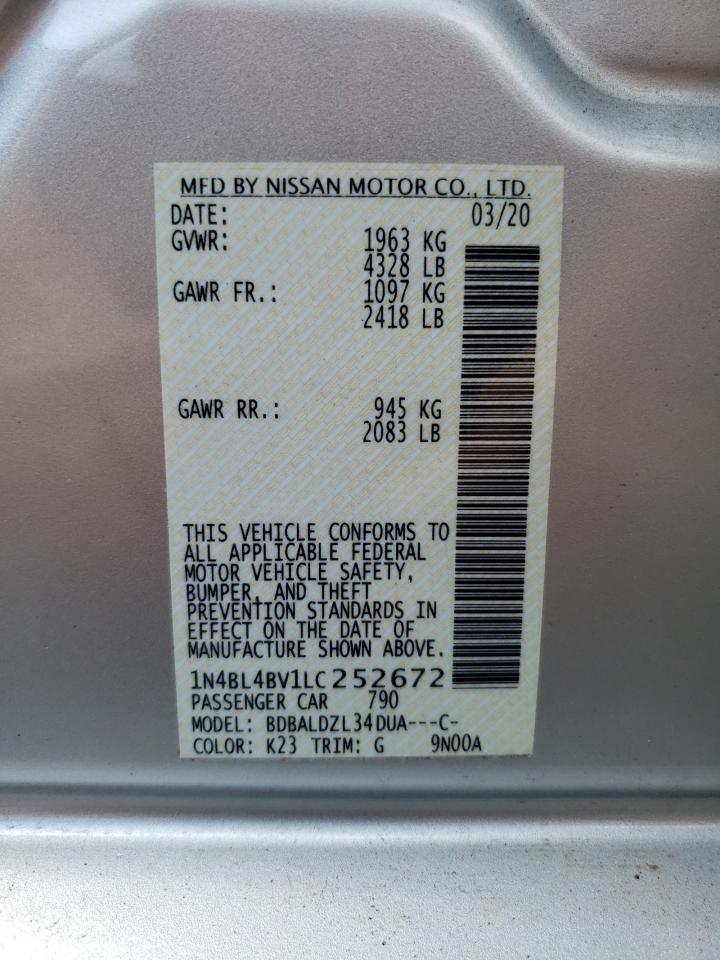 Photo 12 VIN: 1N4BL4BV1LC252672 - NISSAN ALTIMA 