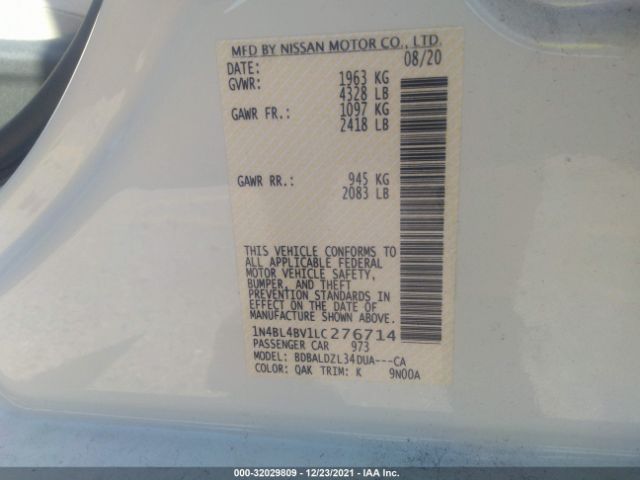 Photo 8 VIN: 1N4BL4BV1LC276714 - NISSAN ALTIMA 