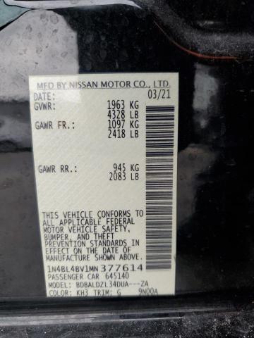 Photo 12 VIN: 1N4BL4BV1MN377614 - NISSAN ALTIMA 