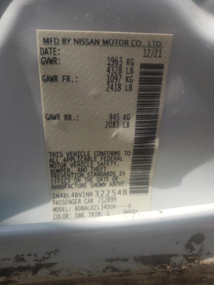 Photo 11 VIN: 1N4BL4BV1NN322548 - NISSAN ALTIMA 