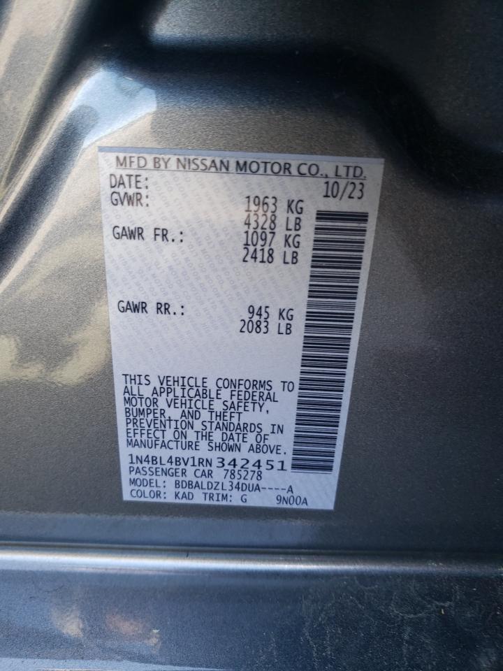 Photo 11 VIN: 1N4BL4BV1RN342451 - NISSAN ALTIMA 