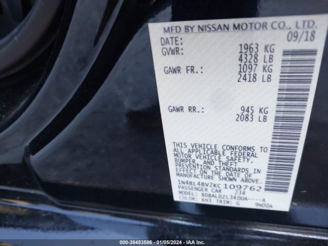 Photo 8 VIN: 1N4BL4BV2KC109762 - NISSAN ALTIMA 