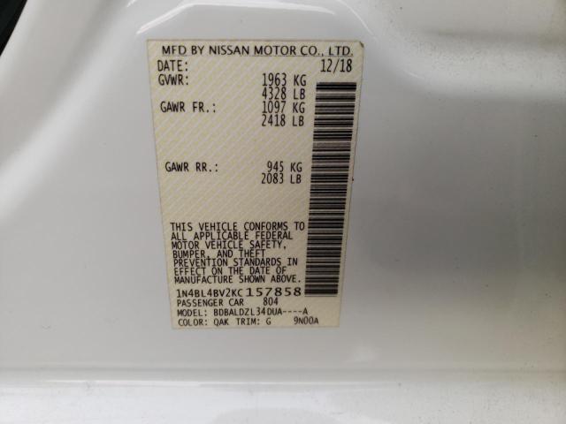 Photo 12 VIN: 1N4BL4BV2KC157858 - NISSAN ALTIMA S 