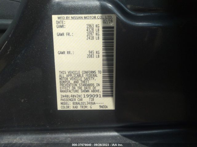 Photo 8 VIN: 1N4BL4BV2KC199091 - NISSAN ALTIMA 