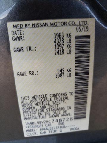 Photo 9 VIN: 1N4BL4BV2KC248726 - NISSAN ALTIMA S 