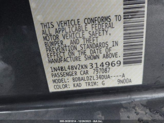 Photo 8 VIN: 1N4BL4BV2KN314969 - NISSAN ALTIMA 