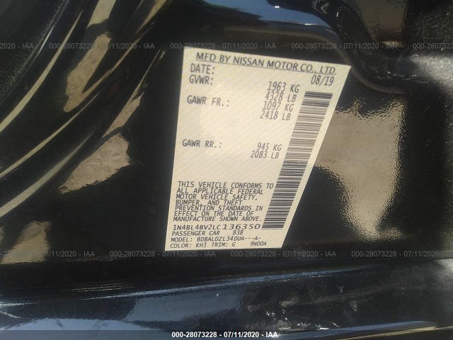 Photo 8 VIN: 1N4BL4BV2LC136350 - NISSAN ALTIMA 