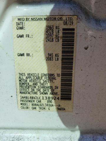 Photo 9 VIN: 1N4BL4BV2LC138924 - NISSAN ALTIMA S 