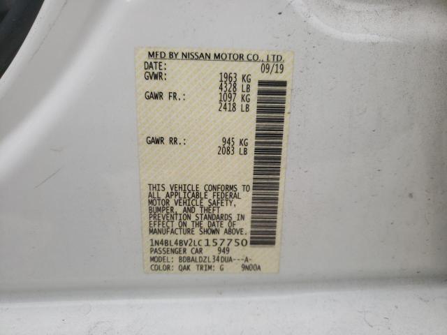 Photo 9 VIN: 1N4BL4BV2LC157750 - NISSAN ALTIMA S 