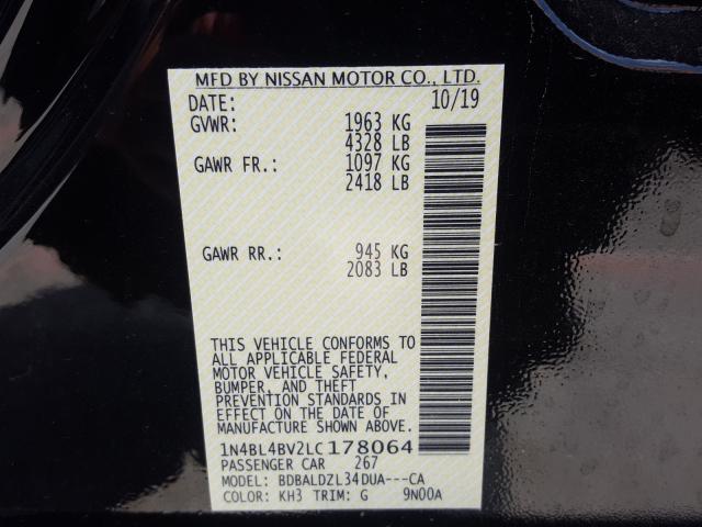 Photo 9 VIN: 1N4BL4BV2LC178064 - NISSAN ALTIMA S 