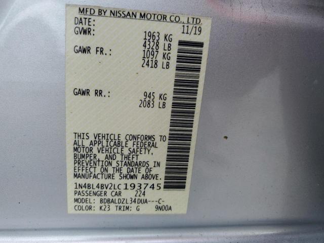 Photo 12 VIN: 1N4BL4BV2LC193745 - NISSAN ALTIMA S 