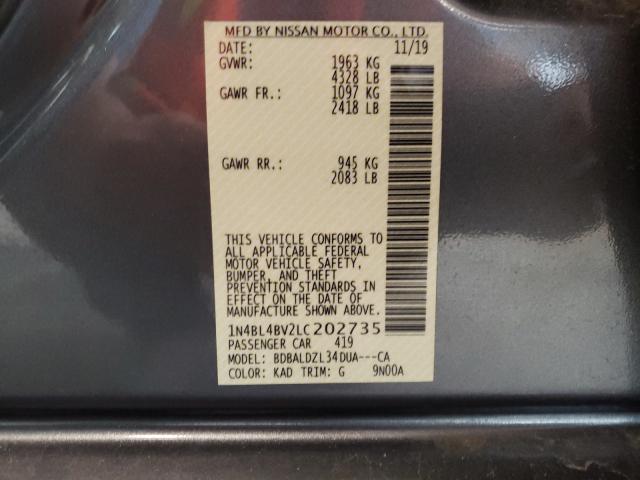 Photo 9 VIN: 1N4BL4BV2LC202735 - NISSAN ALTIMA S 