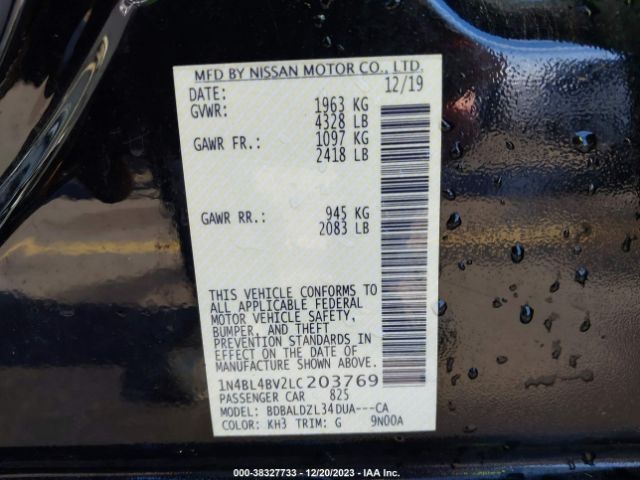 Photo 8 VIN: 1N4BL4BV2LC203769 - NISSAN ALTIMA 