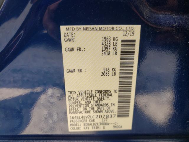 Photo 9 VIN: 1N4BL4BV2LC207837 - NISSAN ALTIMA S 