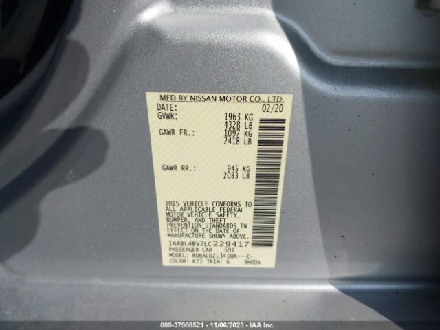 Photo 8 VIN: 1N4BL4BV2LC229417 - NISSAN ALTIMA 