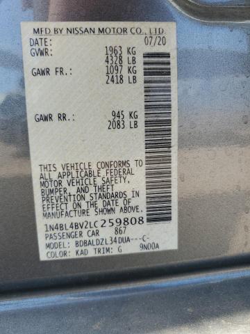 Photo 11 VIN: 1N4BL4BV2LC259808 - NISSAN ALTIMA 