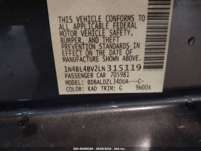 Photo 8 VIN: 1N4BL4BV2LN315119 - NISSAN ALTIMA 