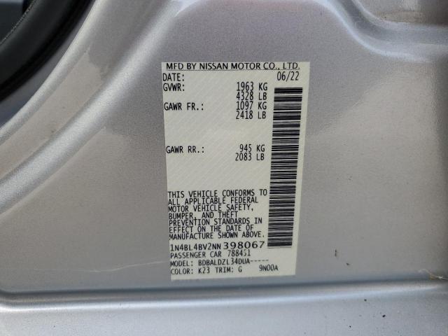 Photo 12 VIN: 1N4BL4BV2NN398067 - NISSAN ALTIMA S 