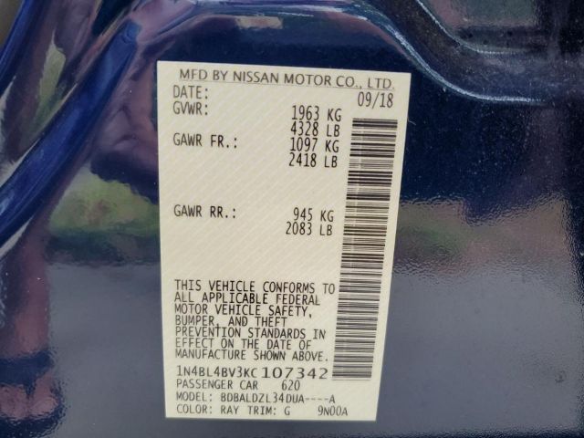 Photo 8 VIN: 1N4BL4BV3KC107342 - NISSAN ALTIMA 