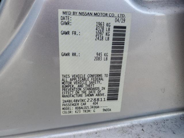 Photo 11 VIN: 1N4BL4BV3KC228811 - NISSAN ALTIMA 