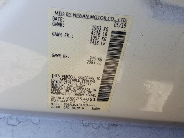 Photo 9 VIN: 1N4BL4BV3KC254051 - NISSAN ALTIMA S 