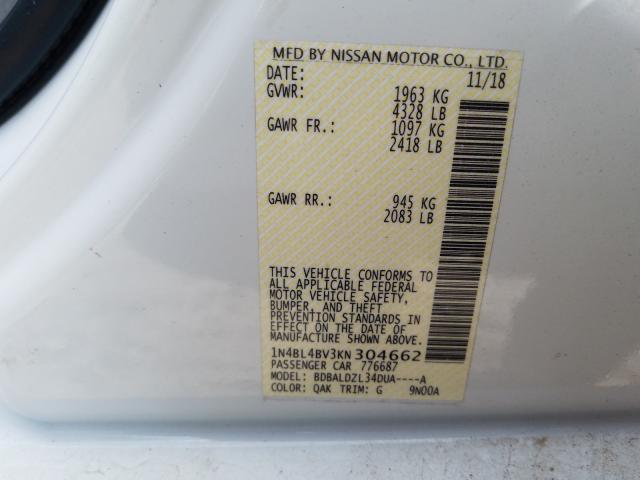 Photo 9 VIN: 1N4BL4BV3KN304662 - NISSAN ALTIMA 