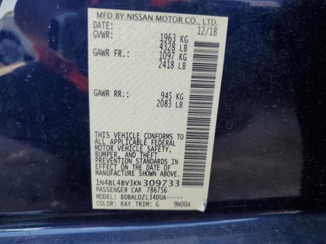 Photo 12 VIN: 1N4BL4BV3KN309733 - NISSAN ALTIMA S 