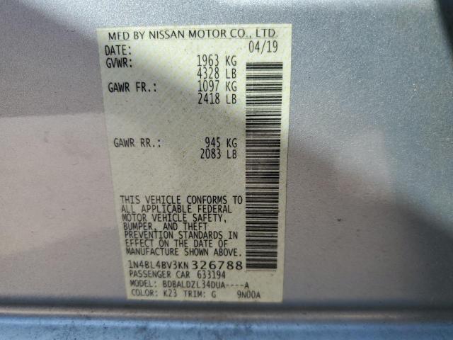 Photo 11 VIN: 1N4BL4BV3KN326788 - NISSAN ALTIMA 