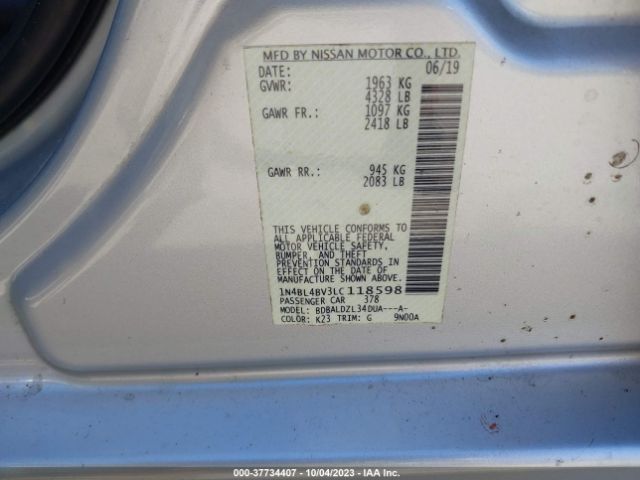 Photo 8 VIN: 1N4BL4BV3LC118598 - NISSAN ALTIMA 