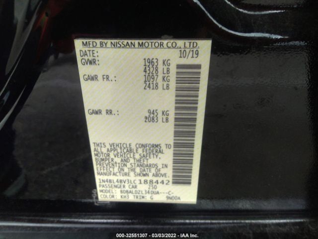 Photo 8 VIN: 1N4BL4BV3LC188442 - NISSAN ALTIMA 