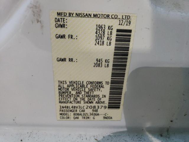 Photo 11 VIN: 1N4BL4BV3LC208379 - NISSAN ALTIMA S 