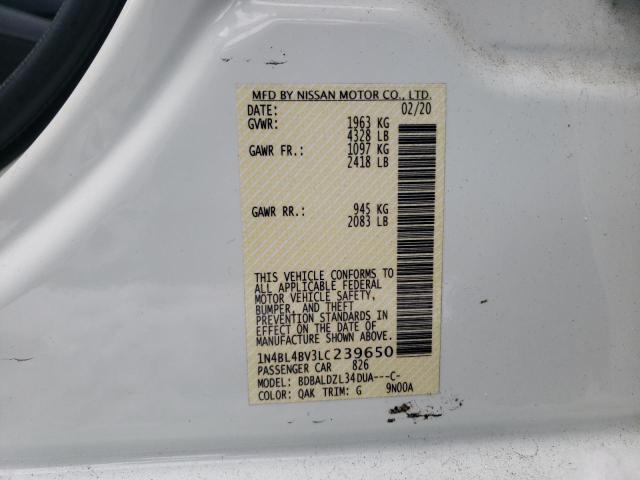 Photo 9 VIN: 1N4BL4BV3LC239650 - NISSAN ALTIMA S 