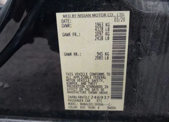 Photo 8 VIN: 1N4BL4BV3LC246937 - NISSAN ALTIMA 