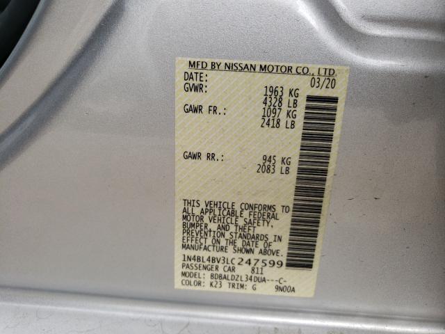 Photo 9 VIN: 1N4BL4BV3LC247599 - NISSAN ALTIMA S 