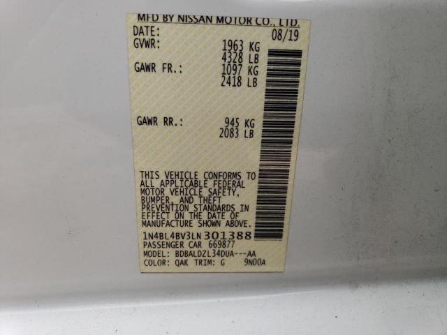 Photo 11 VIN: 1N4BL4BV3LN301388 - NISSAN ALTIMA S 