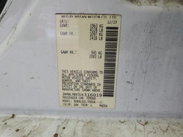 Photo 11 VIN: 1N4BL4BV3LN316019 - NISSAN ALTIMA S 