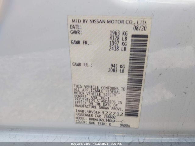 Photo 8 VIN: 1N4BL4BV3LN322712 - NISSAN ALTIMA 