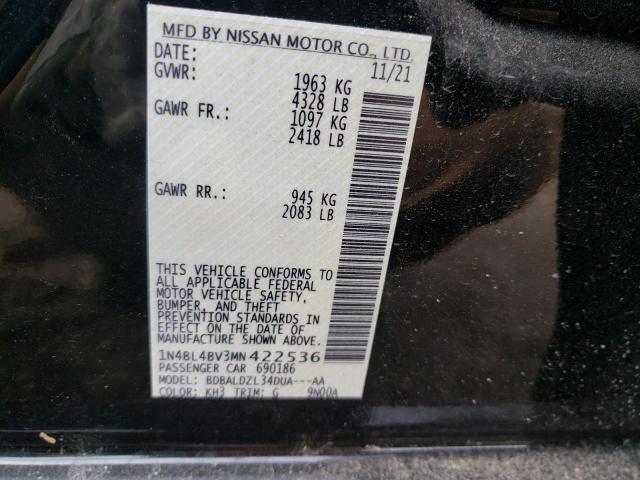 Photo 11 VIN: 1N4BL4BV3MN422536 - NISSAN ALTIMA S 