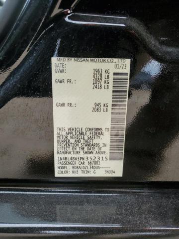 Photo 12 VIN: 1N4BL4BV3PN352315 - NISSAN ALTIMA S 