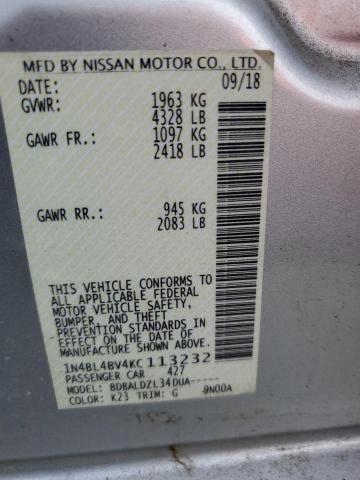 Photo 11 VIN: 1N4BL4BV4KC113232 - NISSAN ALTIMA S 