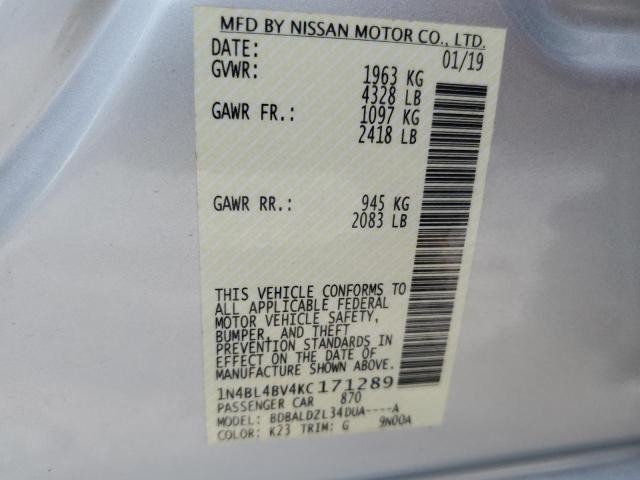 Photo 11 VIN: 1N4BL4BV4KC171289 - NISSAN ALTIMA S 