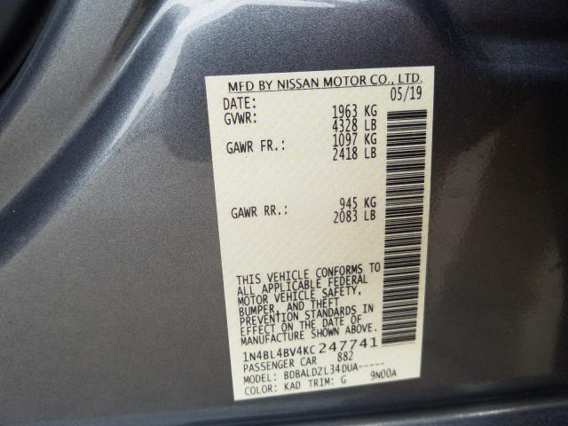 Photo 9 VIN: 1N4BL4BV4KC247741 - NISSAN ALTIMA S 